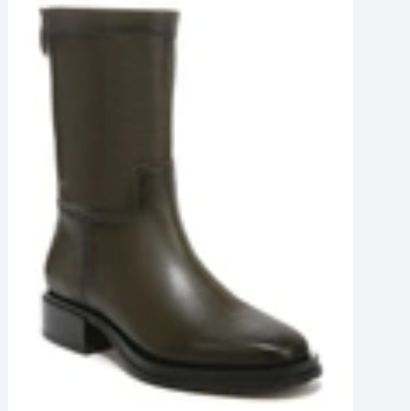 FRANCO SARTO A-Tailor Leather Mid Calf Boot in Olive